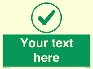 IV7137: Custom green background, green tick in circle sign