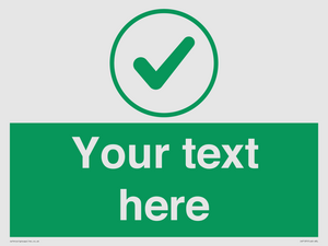 IV7137: Custom green background, green tick in circle sign