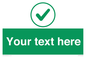 IV7137: Custom green background, green tick in circle sign