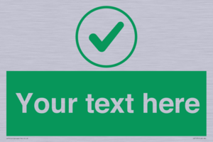 IV7137: Custom green background, green tick in circle sign