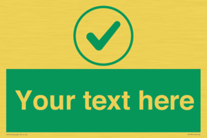 IV7137: Custom green background, green tick in circle sign