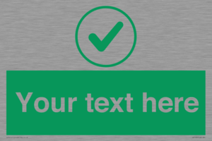 IV7137: Custom green background, green tick in circle sign