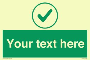 IV7137: Custom green background, green tick in circle sign