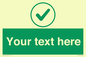 IV7137: Custom green background, green tick in circle sign