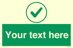 IV7137: Custom green background, green tick in circle sign