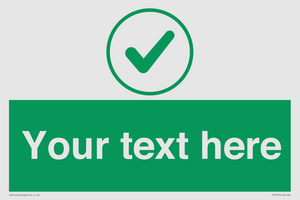 IV7137: Custom green background, green tick in circle sign