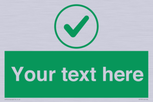 IV7137: Custom green background, green tick in circle sign