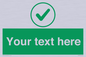IV7137: Custom green background, green tick in circle sign