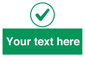 IV7137: Custom green background, green tick in circle sign