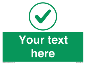 IV7137: Custom green background, green tick in circle sign