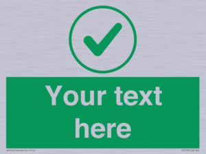 IV7137: Custom green background, green tick in circle sign