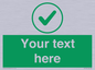 IV7137: Custom green background, green tick in circle sign