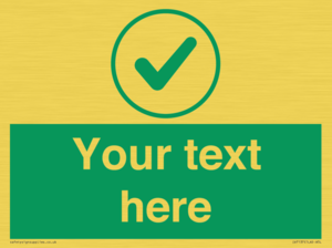 IV7137: Custom green background, green tick in circle sign