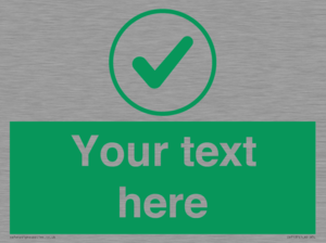 IV7137: Custom green background, green tick in circle sign