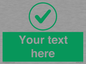 IV7137: Custom green background, green tick in circle sign