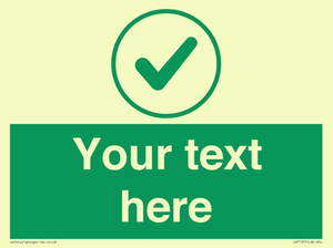 IV7137: Custom green background, green tick in circle sign