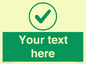 IV7137: Custom green background, green tick in circle sign