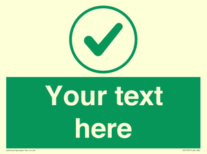 IV7137: Custom green background, green tick in circle sign