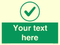 IV7137: Custom green background, green tick in circle sign