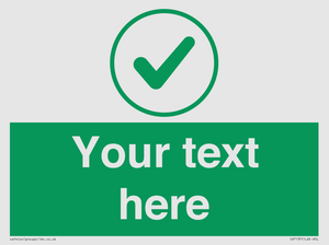 IV7137: Custom green background, green tick in circle sign