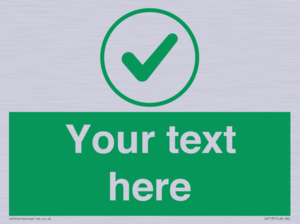 IV7137: Custom green background, green tick in circle sign