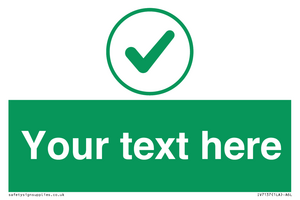 IV7137: Custom green background, green tick in circle sign