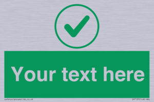 IV7137: Custom green background, green tick in circle sign