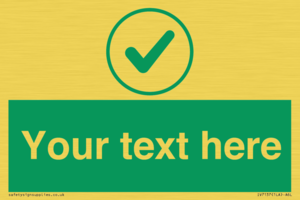 IV7137: Custom green background, green tick in circle sign