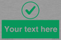 IV7137: Custom green background, green tick in circle sign