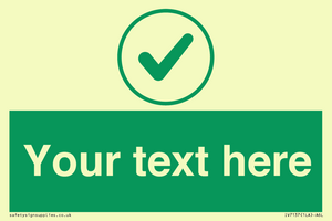 IV7137: Custom green background, green tick in circle sign