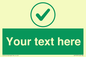 IV7137: Custom green background, green tick in circle sign