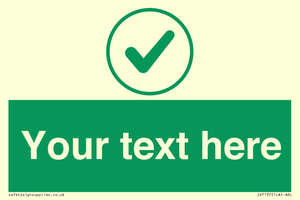 IV7137: Custom green background, green tick in circle sign