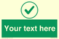 IV7137: Custom green background, green tick in circle sign