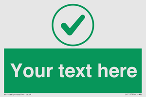 IV7137: Custom green background, green tick in circle sign