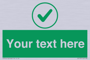 IV7137: Custom green background, green tick in circle sign
