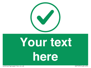 IV7137: Custom green background, green tick in circle sign