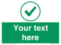 IV7137: Custom green background, green tick in circle sign