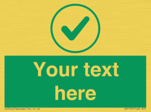 IV7137: Custom green background, green tick in circle sign