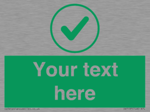 IV7137: Custom green background, green tick in circle sign