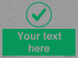 IV7137: Custom green background, green tick in circle sign