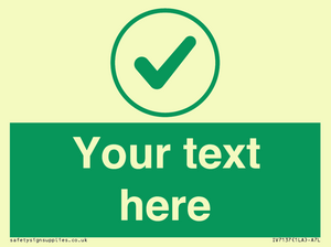 IV7137: Custom green background, green tick in circle sign