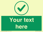 IV7137: Custom green background, green tick in circle sign