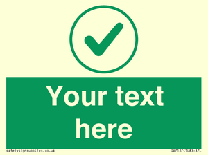 IV7137: Custom green background, green tick in circle sign