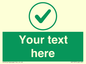 IV7137: Custom green background, green tick in circle sign