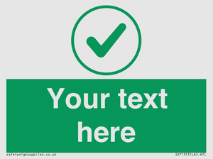 IV7137: Custom green background, green tick in circle sign