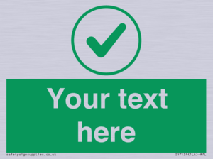 IV7137: Custom green background, green tick in circle sign