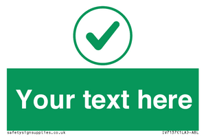 IV7137: Custom green background, green tick in circle sign