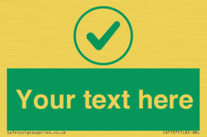 IV7137: Custom green background, green tick in circle sign