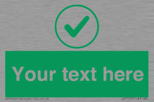 IV7137: Custom green background, green tick in circle sign