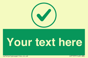 IV7137: Custom green background, green tick in circle sign